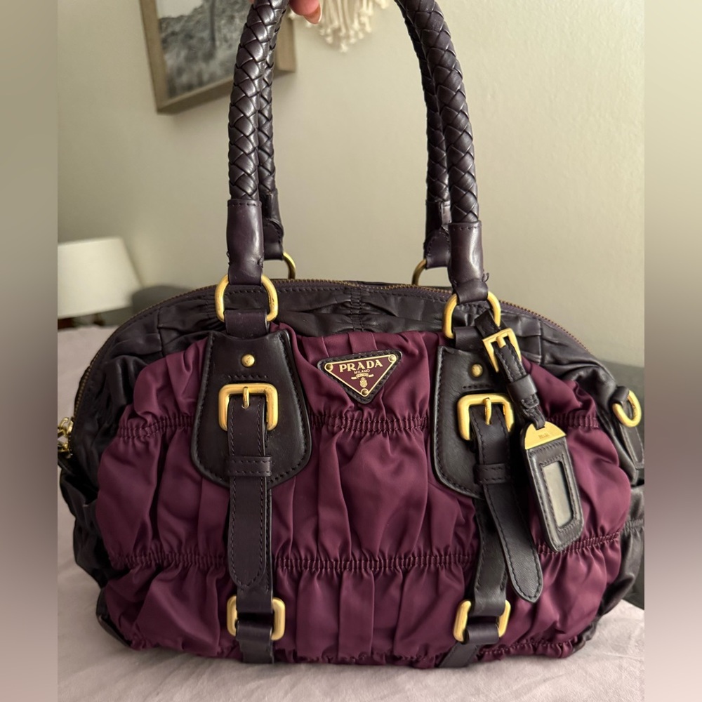 Prada Gaufre Rich Burgundy and Dark Plum Satchel
(No strap) - Picture 8 of 15